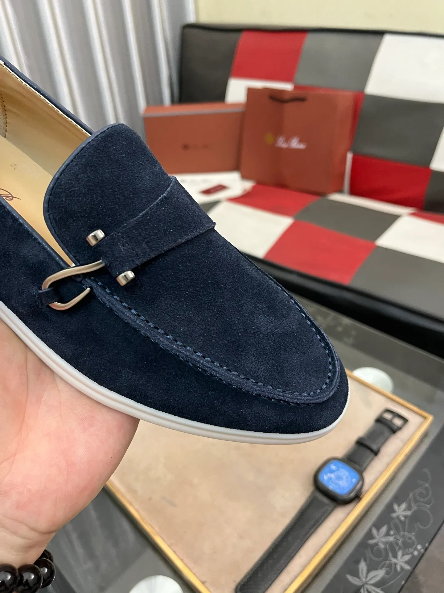 Men's Men's Shoes💰420⌚️⌚️【Loro Piana】LP couple's casual sneakers. Simple and fashionable, the upper is made of cow suede and leather. Sheepskin feet. Custom rubber sole. Size: Female 35-42 (35, 41, 42, 43 customized are non-refundable) Male 38-46 (45, 46 customized)